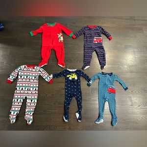 18  month boys zip up carters footie PJS. ALL 5 for one price